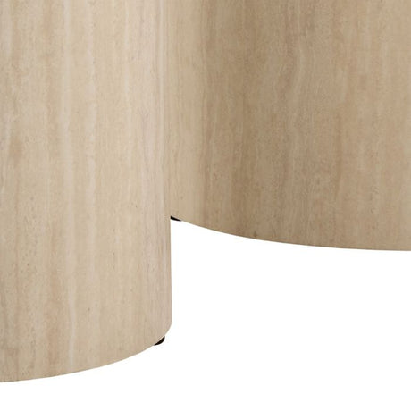 Oxford Set of 2 Tall Side Tables - Travertine Stone - FurniComp