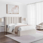 Zaneta Natural Velvet Storage Bed Frame