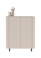 Palermo 130cm 2 Door Curved Highboard/Tall Sideboard - Cashmere - FurniComp