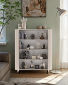 Palermo 130cm 2 Door Curved Highboard/Tall Sideboard - Cashmere - FurniComp