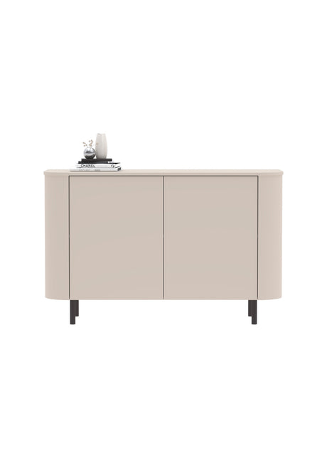 Palermo 130cm 2 Door Small Curved Sideboard - Cashmere - FurniComp