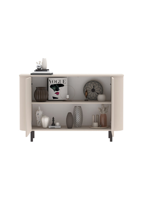 Palermo 130cm 2 Door Small Curved Sideboard - Cashmere - FurniComp