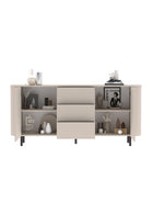Palermo 180cm 2 Door 3 Drawer Large Curved Sideboard - Cashmere - FurniComp