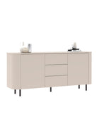 Palermo 180cm 2 Door 3 Drawer Large Curved Sideboard - Cashmere - FurniComp