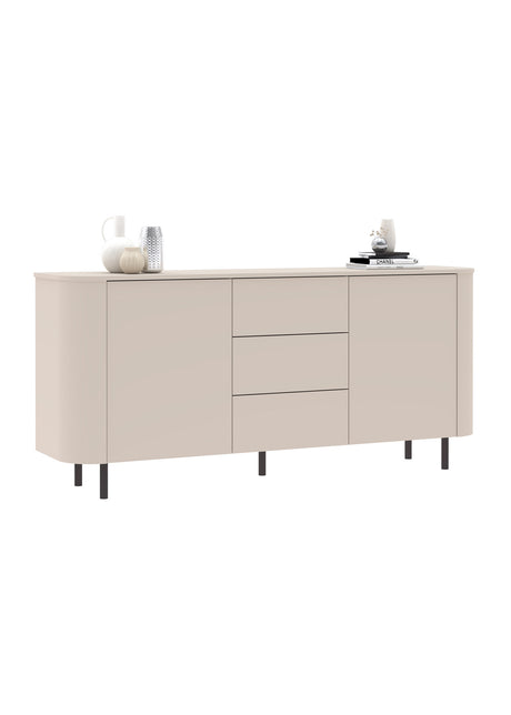 Palermo 180cm 2 Door 3 Drawer Large Curved Sideboard - Cashmere - FurniComp