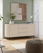 Palermo 180cm 2 Door 3 Drawer Large Curved Sideboard - Cashmere - FurniComp