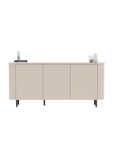 Palermo 180cm 3 Door Curved Sideboard - Cashmere - FurniComp