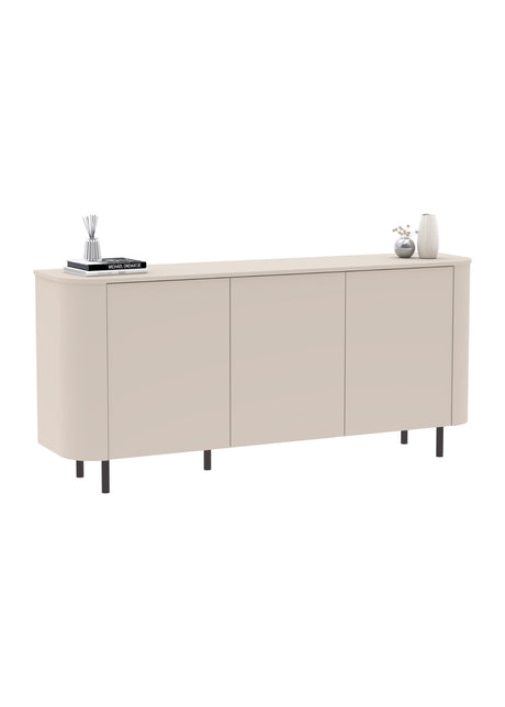 Palermo 180cm 3 Door Curved Sideboard - Cashmere - FurniComp