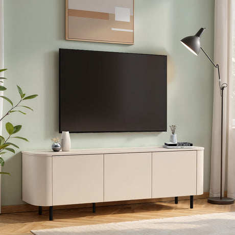 Palermo 180cm 3 Door Curved TV Unit - Cashmere - FurniComp