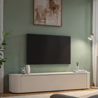 Palermo 180cm Curved Wall Mounted TV Unit with Flap Door - Cashmere - FurniComp