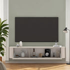 Palermo 180cm Curved Wall Mounted TV Unit with Flap Door - Cashmere - FurniComp