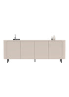 Palermo 230cm 4 Door Large Curved Sideboard - Cashmere - FurniComp