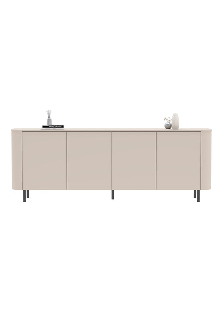 Palermo 230cm 4 Door Large Curved Sideboard - Cashmere - FurniComp