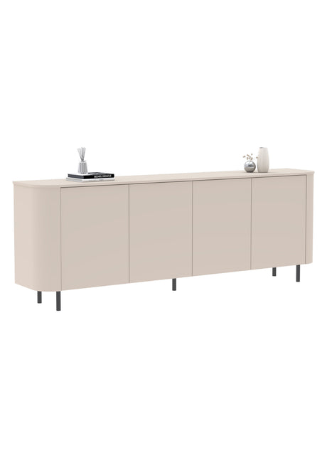 Palermo 230cm 4 Door Large Curved Sideboard - Cashmere - FurniComp