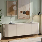 Palermo 230cm 4 Door Large Curved Sideboard - Cashmere - FurniComp