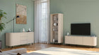 Palermo 80cm 1 Door Curved Tall Glass Display Cabinet - Cashmere - FurniComp