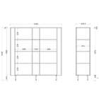 Palermo 150cm 2 Door Curved Tall Sideboard with Bookshelf - Cashmere - FurniComp
