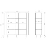 Palermo 150cm 2 Door Curved Tall Sideboard with Bookshelf - Cashmere - FurniComp
