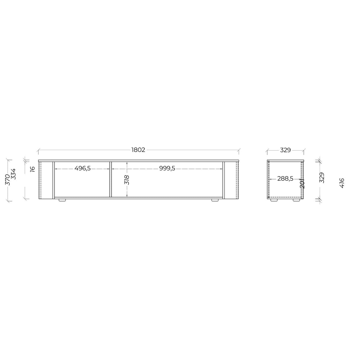 Palermo 180cm Curved Wall Mounted TV Unit with Flap Door - Cashmere - FurniComp