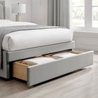 Parker Grey Fabric Storage Bed Frame - FurniComp