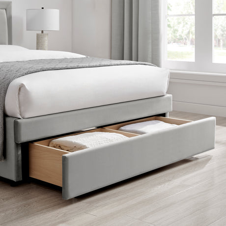 Parker Grey Fabric Storage Bed Frame - FurniComp