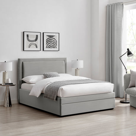 Parker Grey Fabric Storage Bed Frame - FurniComp