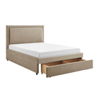 Parker Taupe Fabric Storage Bed Frame - FurniComp