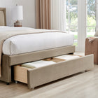 Parker Taupe Fabric Storage Bed Frame - FurniComp