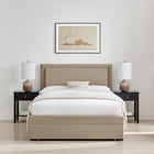 Parker Taupe Fabric Storage Bed Frame - FurniComp