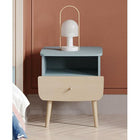 Poppy 1 Drawer Bedside Table- Blue & Oak - FurniComp