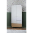 Poppy 2 Door 2 Drawer Kids Wardrobe- Matt White & Oak - FurniComp