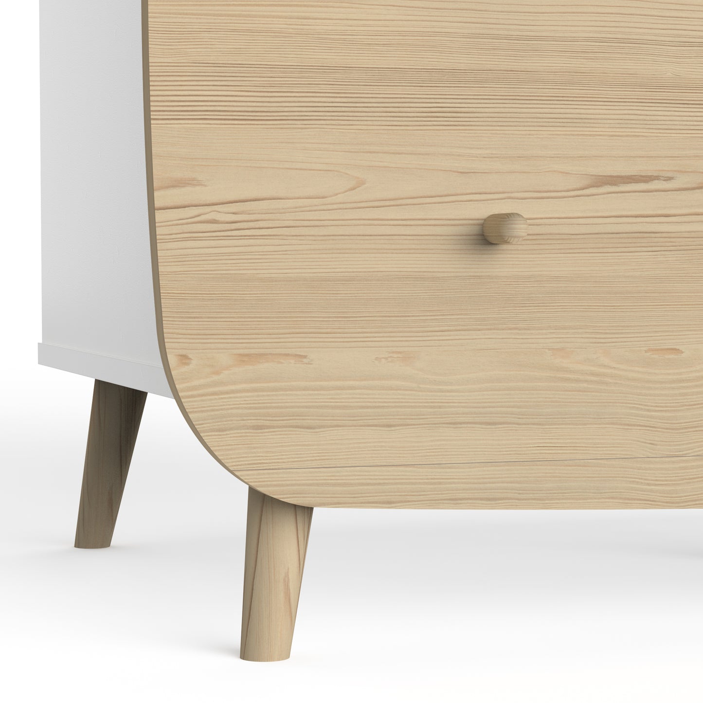 Poppy 2 Drawer Chest of Drawers- Matt White & Oak - FurniComp