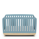 Poppy 70x140cm Convertible Baby Cot Bed - Blue & Oak - FurniComp