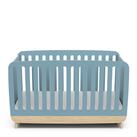 Poppy 70x140cm Convertible Cot Bed + Conversion Kit- Blue & Oak - FurniComp