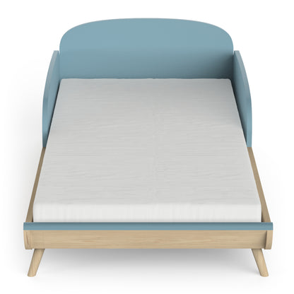 Poppy 70x140cm Convertible Cot Bed + Conversion Kit- Blue & Oak - FurniComp