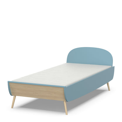 Poppy 90x200cm Junior Bed- Blue & Oak - FurniComp