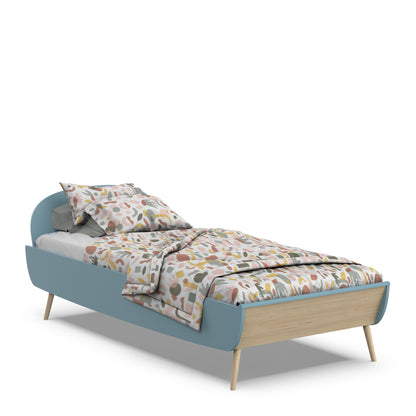 Poppy 90x200cm Junior Bed- Blue & Oak - FurniComp