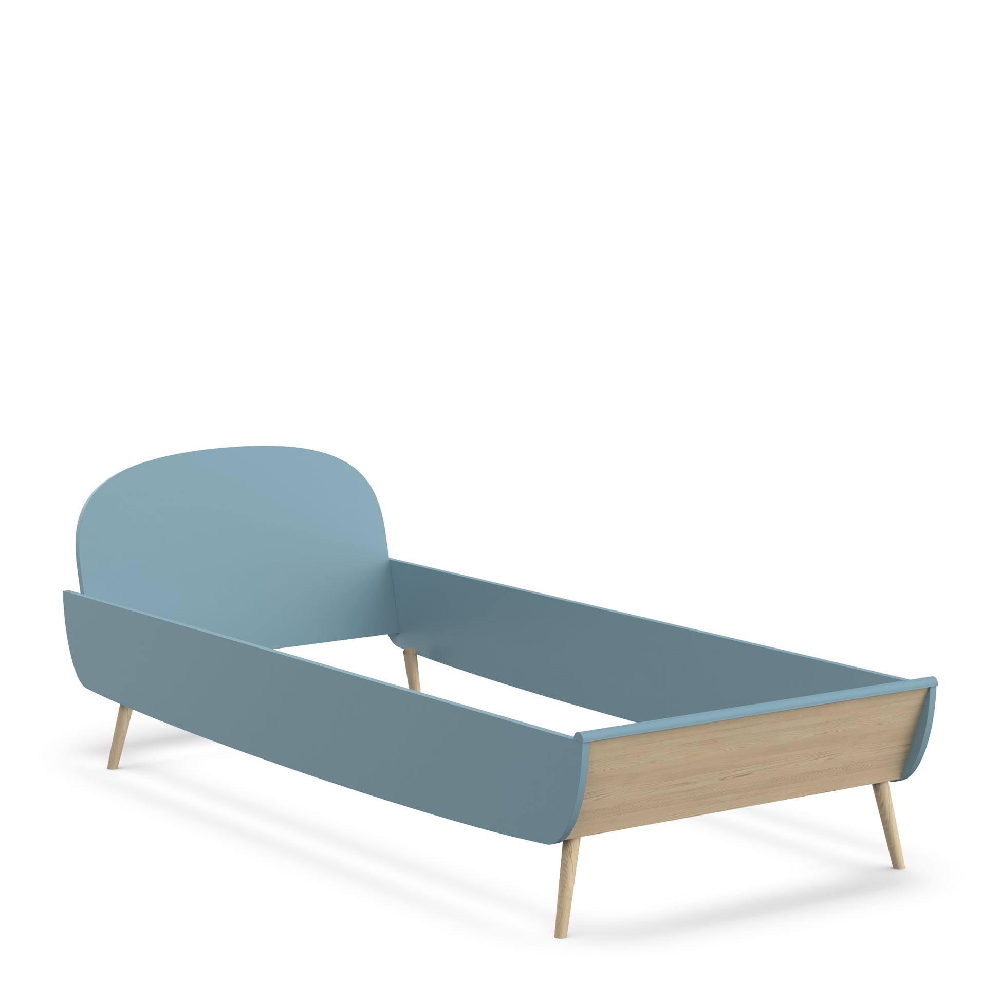 Poppy 90x200cm Junior Bed- Blue & Oak - FurniComp