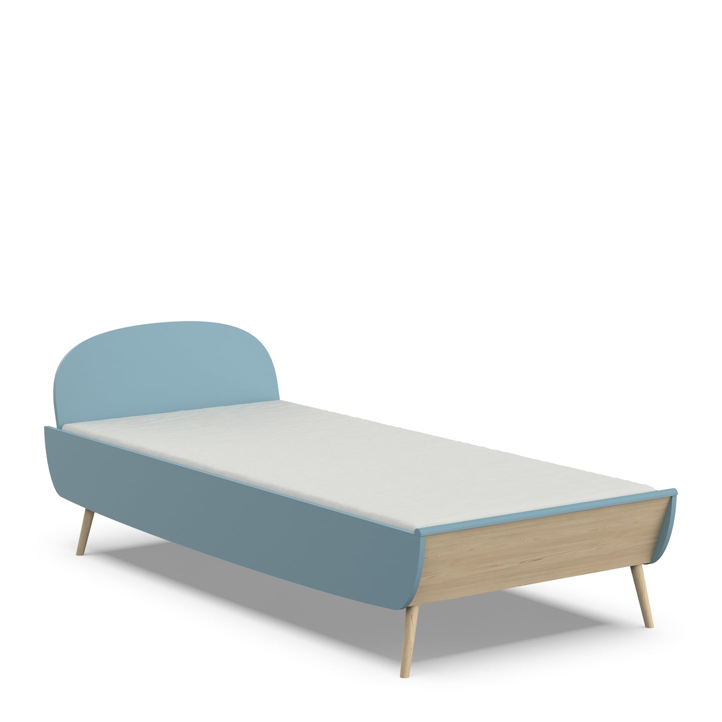 Poppy 90x200cm Junior Bed- Blue & Oak - FurniComp