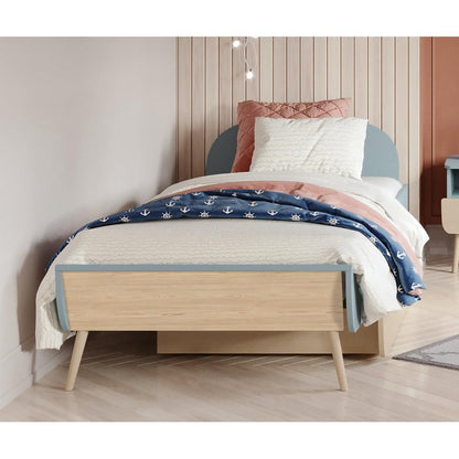 Poppy 90x200cm Junior Bed- Blue & Oak - FurniComp