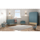 Poppy 70x140cm Convertible Baby Cot Bed - Blue & Oak - FurniComp