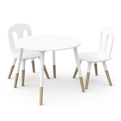 Poppy Kids Table and Chairs Set- Matt White & Oak - FurniComp