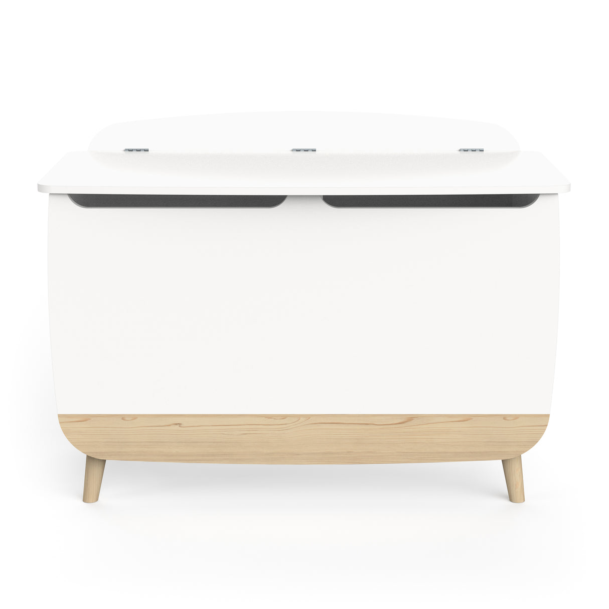Poppy Kids Toy Box- Matt White & Oak - FurniComp