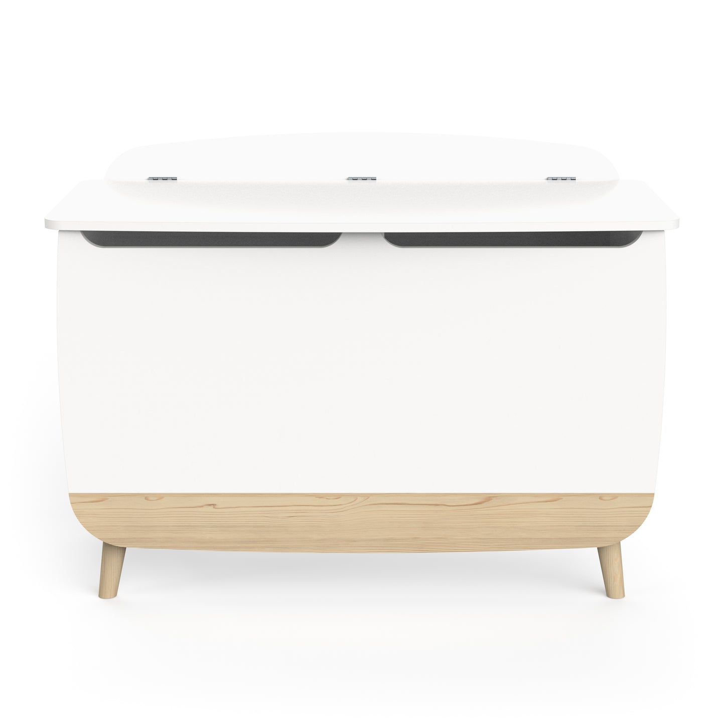 Poppy Kids Toy Box- Matt White & Oak - FurniComp