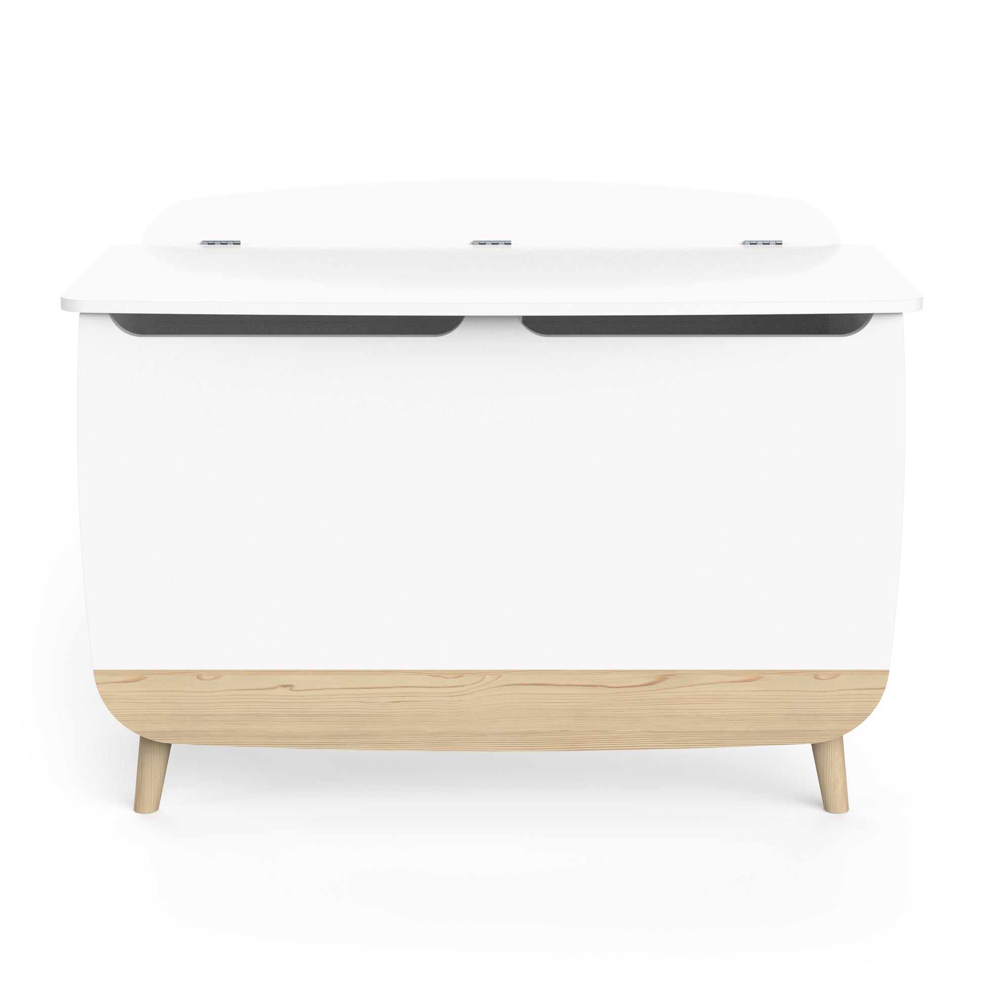 Poppy Kids Toy Box- Matt White & Oak - FurniComp