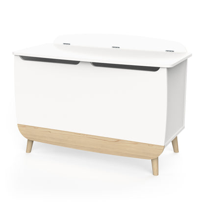 Poppy Kids Toy Box- Matt White & Oak - FurniComp