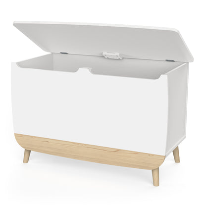 Poppy Kids Toy Box- Matt White & Oak - FurniComp