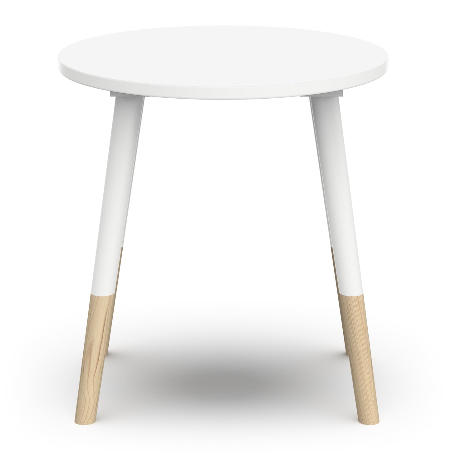 Poppy Round Stool Seat For Kids- Matt White & Oak - FurniComp