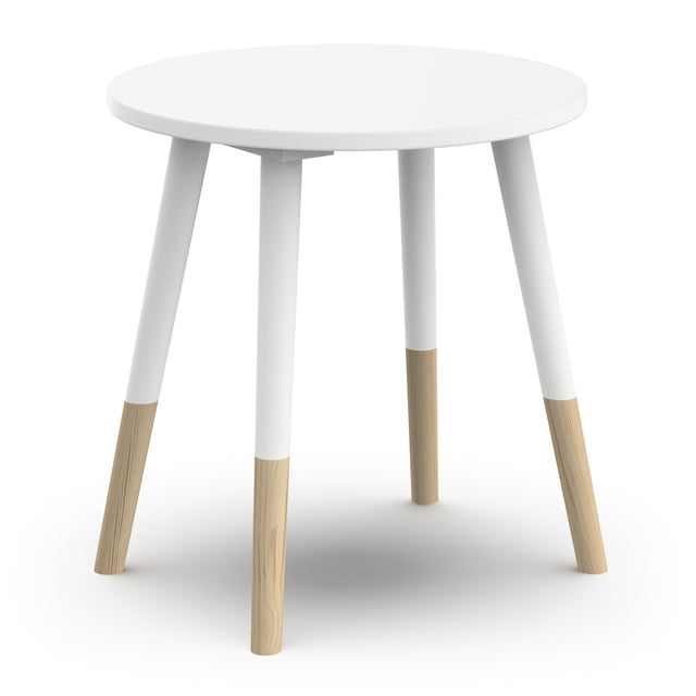 Poppy Round Stool Seat For Kids- Matt White & Oak - FurniComp