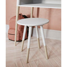 Poppy Round Stool Seat For Kids- Matt White & Oak - FurniComp